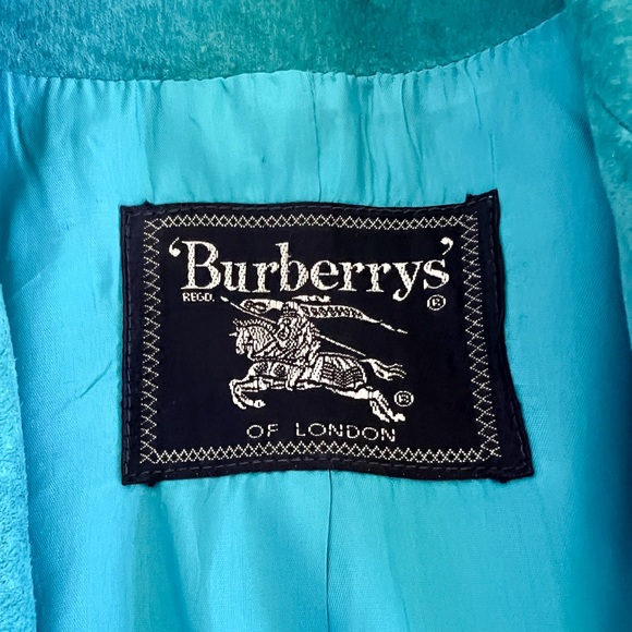 Vintage Burberry Turquoise Pig Suede Jacket UK 8 / US 6 - Picture 12 of 15